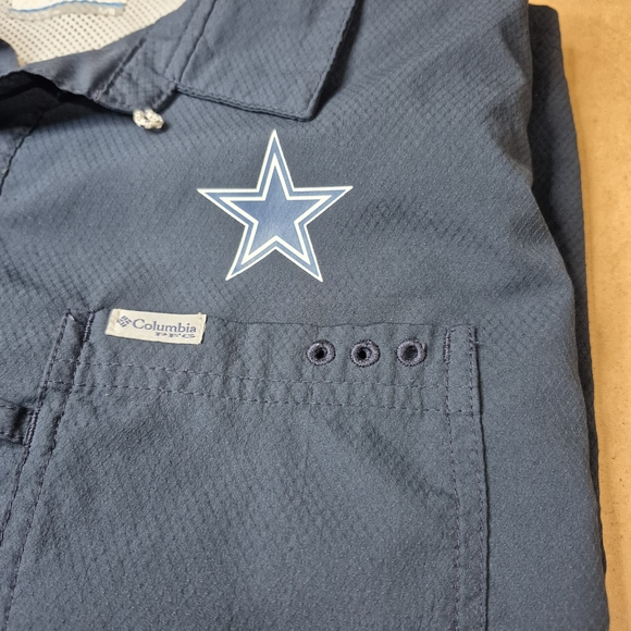 Columbia Men's Blue Dallas Cowboys Casual Omni-Shield Shirt 2376/420 - Picture 11 of 11